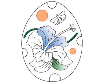 Lily Easter Egg Coloring Page - Instant Digital Download