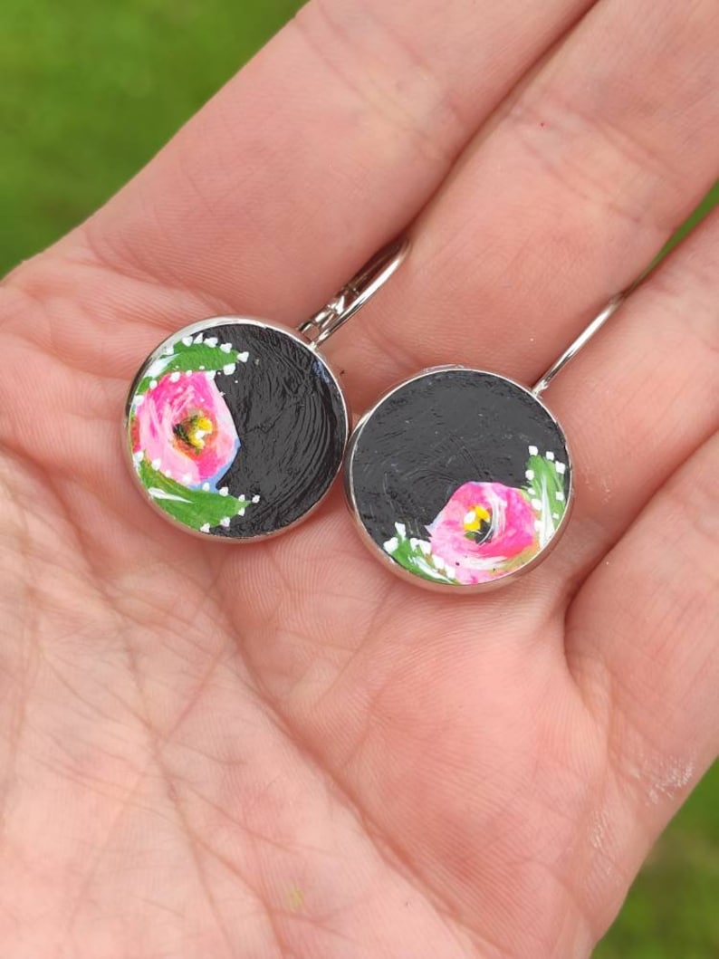 Canal roses vintage inspired earrings Nickel free earrings image 0