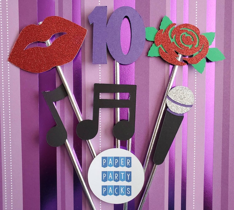 Set of 12 Music Singer Themed Cupcake Toppers Etsy