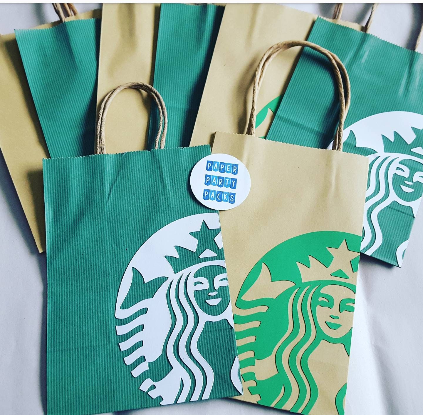 Set of 6 Siren Logo Favor Bags WITH Latte Favor Tag - Etsy