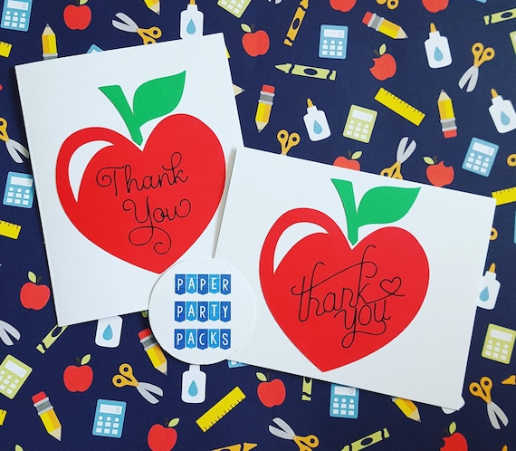 Set of 12 Thank You Apple Stationary Teacher Gift Ideas Teacher Appreciation Gift Il_570xn