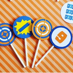 Set of 12 Target themed Cupcake Toppers