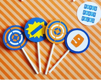Set of 12 Target themed Cupcake Toppers