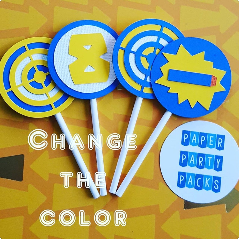 Set of 12 Target Themed Cupcake Toppers Etsy