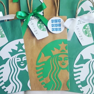 Set of 6 Siren Logo Favor Bags WITH Latte Favor Tag