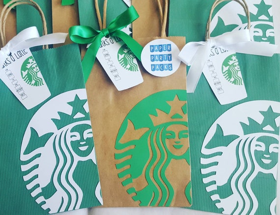 Set of 6 Siren Logo Favor Bags WITH Latte Favor Tag Il_570xn