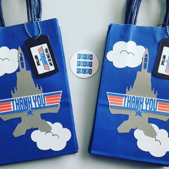 Set of 12 Fighter Jet Favor Bags for a Top Gun Party Il_570xn
