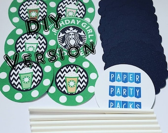 Set of 12- DIY-Frappy Cupcake Toppers