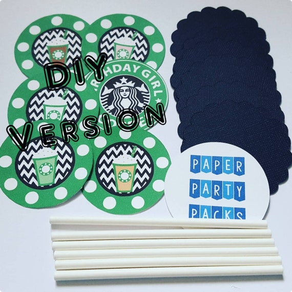 Set of 12- DIY-Frappy Cupcake Toppers Il_570xn