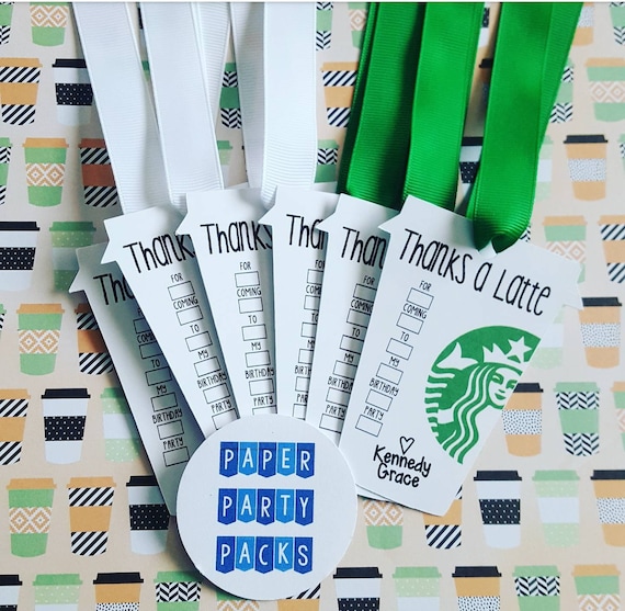 Set of 12-Personalized Latte Favor Tags Thanks a latte Coffee House Party Il_570xn