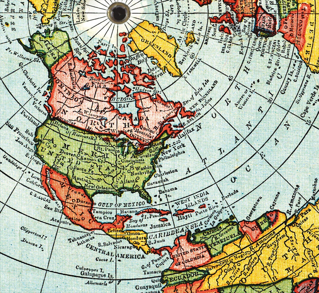 Flat Earth Map 1892 Flat Earth Map. 1892 Gleason's New Standard Map Of The | Etsy