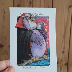 Villain Clans Grand Duke of Owls (Rock-a-doodle doo) - Impresión A6/A5/A4 en papel de cartucho pesado
