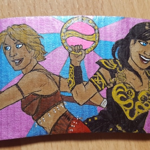 Xena Warrior Princess coffee cup sleeve (varnished and re-usable)