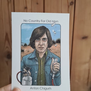 Villain Clans Anton Chigurh (No country for old men) - Impressão A6/A5/A4 em papel cartucho de alta gramatura