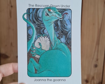 Villain Clans Joanna the Goanna (The Rescuers down under) - A6/A5/A4 print on heavyweight cartridge paper