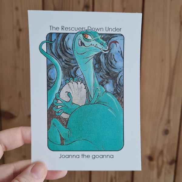 Villain Clans Joanna the Goanna (The Rescuers down under) - A6/A5/A4 print on heavyweight cartridge paper