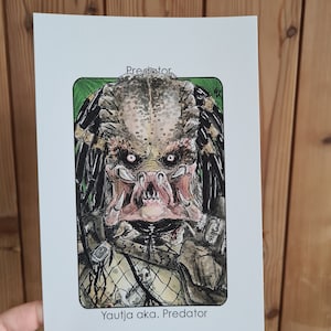 Villain Clans Predator / Yautja (Depredador) - Impresión A6/A5/A4 en papel de cartucho pesado