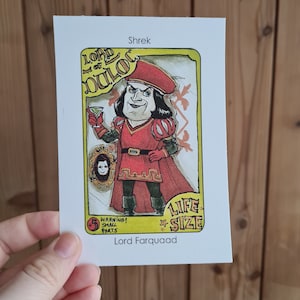 Clanes villanos Lord Farquaad (Shrek) y Hada Madrina (Shrek 2) - Impresiones A6/A5/A4 en papel de cartucho pesado