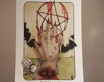 Villain Clans Right hand (Idle hands) - A6/A5/A4 print on heavyweight cartridge paper