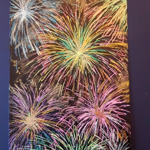 Watercolour Christmas Cards - Fireworks