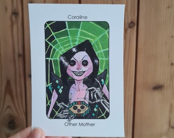 Villain Clans the Other Mother (Coraline) - A6/A5/A4 print on heavyweight cartridge paper