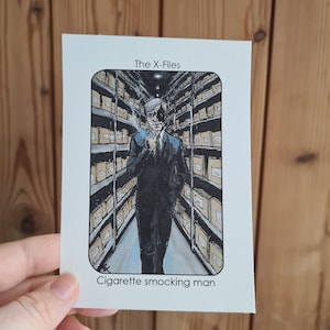 Clanes villanos Hombre fumador de cigarrillos (The X-Files) - Impresión A6/A5/A4 en papel de cartucho pesado