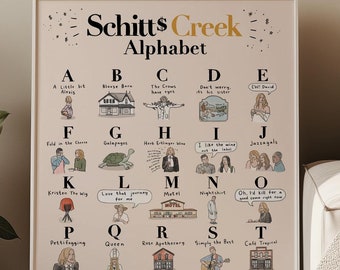 Schitt&#39;s Creek Alphabet 16x20 Art Print Poster - art wall hanging home decor decoration print design moira david rose apothecary alexis