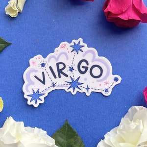 Vinylsticker Maagd - 3 "x 3" - dierenriemsticker duurzame laptopsticker waterflessticker autosticker astrologie sticker sterrenbeeld