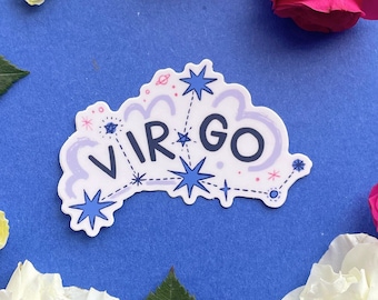 Virgo Vinyl Sticker - 3"x3" - zodiac sticker durable laptop sticker water bottle sticker car sticker astrology sticker constellation