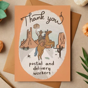 Tarjeta de felicitación de agradecimiento a los trabajadores postales - A2 4,25" x 5,5" - tarjeta de mensajería tarjeta de agradecimiento tarjeta de cartero tarjeta de cartero