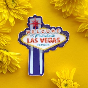 Welcome To Las Vegas Neon Sign Vinyl Sticker - 3&quot;x3&quot; - travel sticker sign sticker neon sticker vegas sticker desert sticker southwest