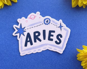 Aries Vinyl Sticker - 3"x3" - zodiac cancer sticker durable laptop sticker water bottle sticker cancer astrology sticker constellation