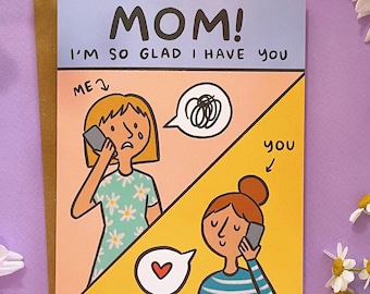 Glad I Have You Mother's Day Greeting Card - A2 4.25"x5.5" - cute mom gift for mom card love you mom greeting mother greeting mom card happy