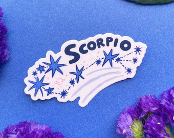 Scorpio Vinyl Sticker - 3"x3" - zodiac cancer sticker durable laptop sticker water bottle sticker cancer astrology sticker constellation