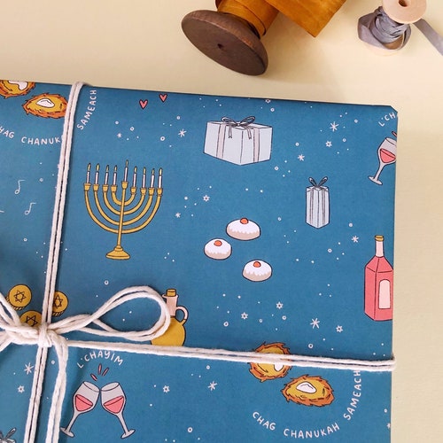 Hanukkah Wrapping Paper Hanukkah Gift Wrap Hanukkah Present Etsy