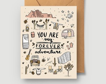 Forever Adventure Greeting Card A2 - Love Greeting Card Valentine's Day joshua tree desert