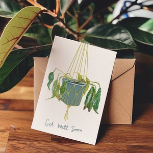 Get Well Soon Greeting Card - A2 4.25&quot;x5.5&quot; - feel better soon greeting card, health greeting card, card for illness, card for sickness