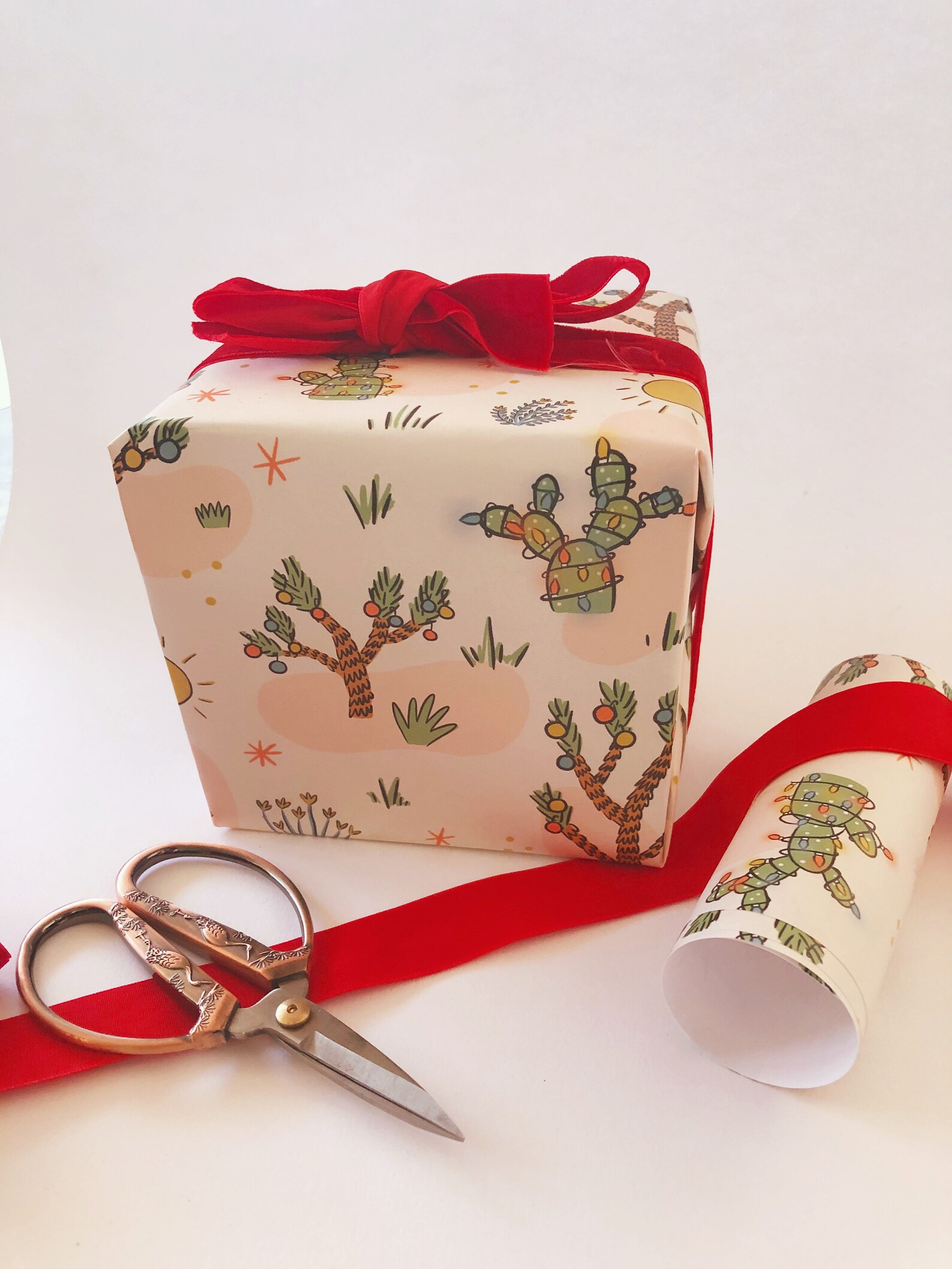 Christmas Cactus Wrapping Paper Sheets Each Sheet | Etsy