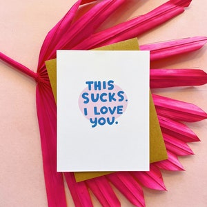 Dit is stom. Ik hou van je. Wenskaart - A2: 4,25 x 5,5 inch - Sympathy-wenskaart Set kaarten Thinking Of You in doos