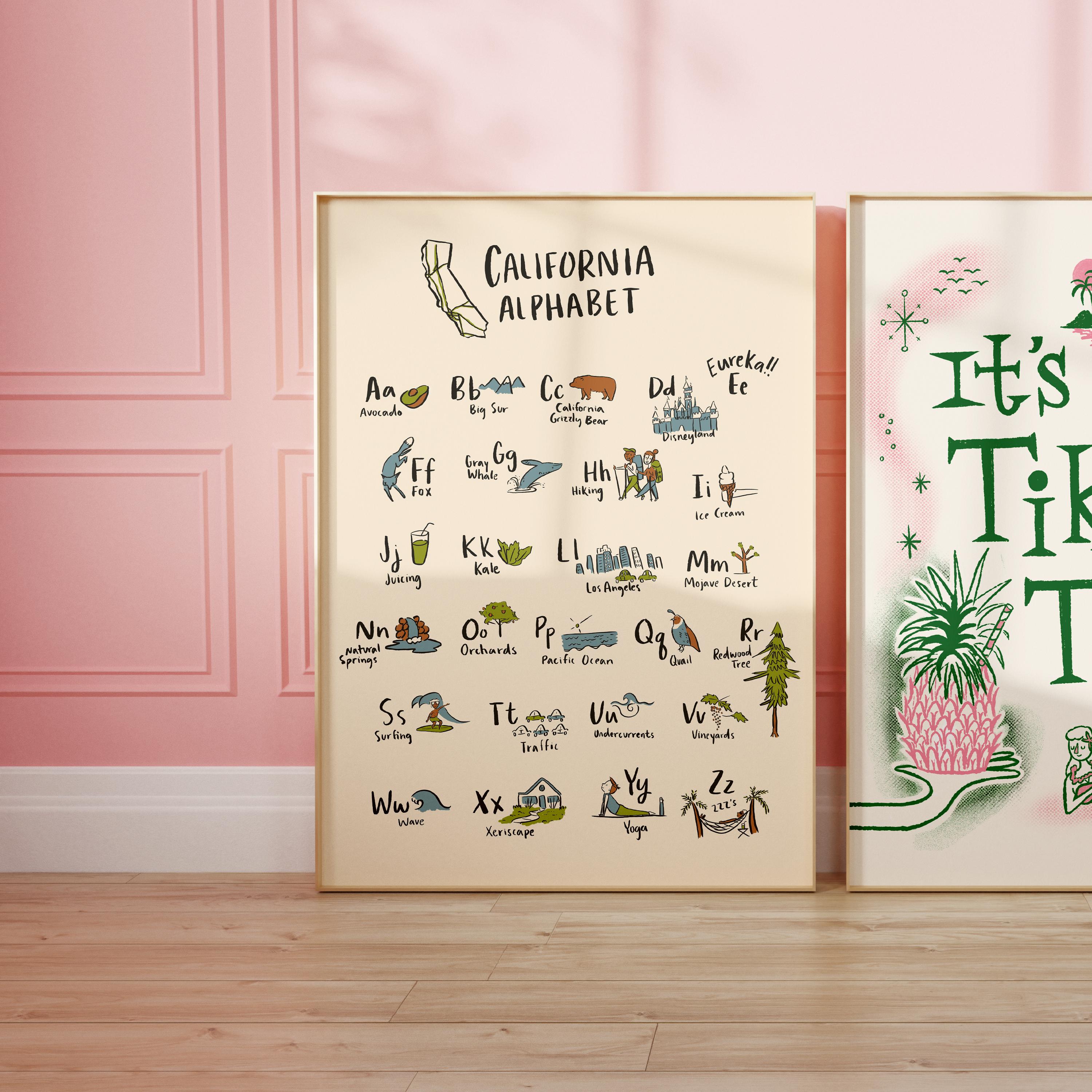 California Alphabet Art Print – Poster, Nursery Decor - Etsy