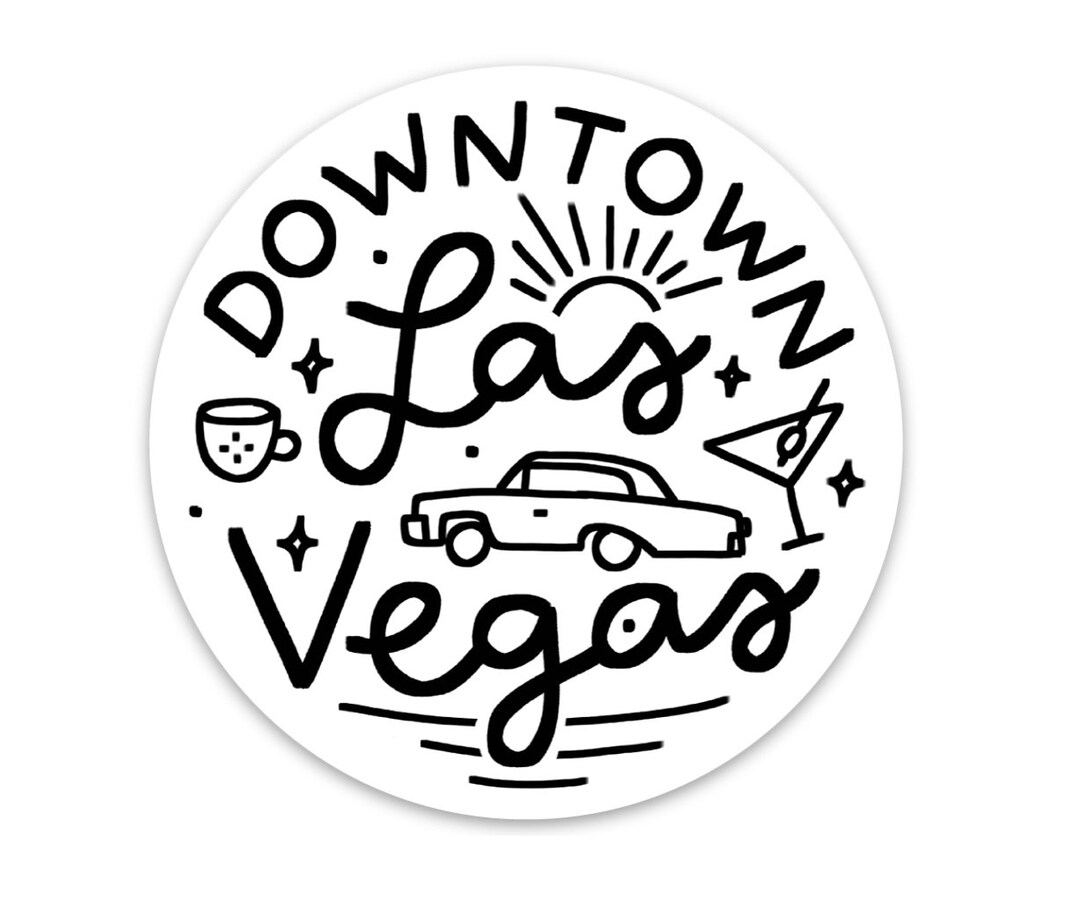 Downtown Las Vegas Sticker 3x3 Las Vegas Art Etsy