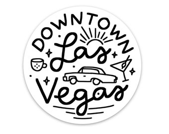 Downtown Las Vegas Sticker- 3"x3" - las vegas art design illustration dtlv local