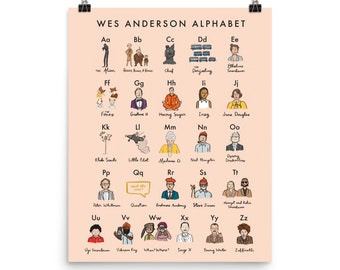 Wes Anderson Alphabet Poster