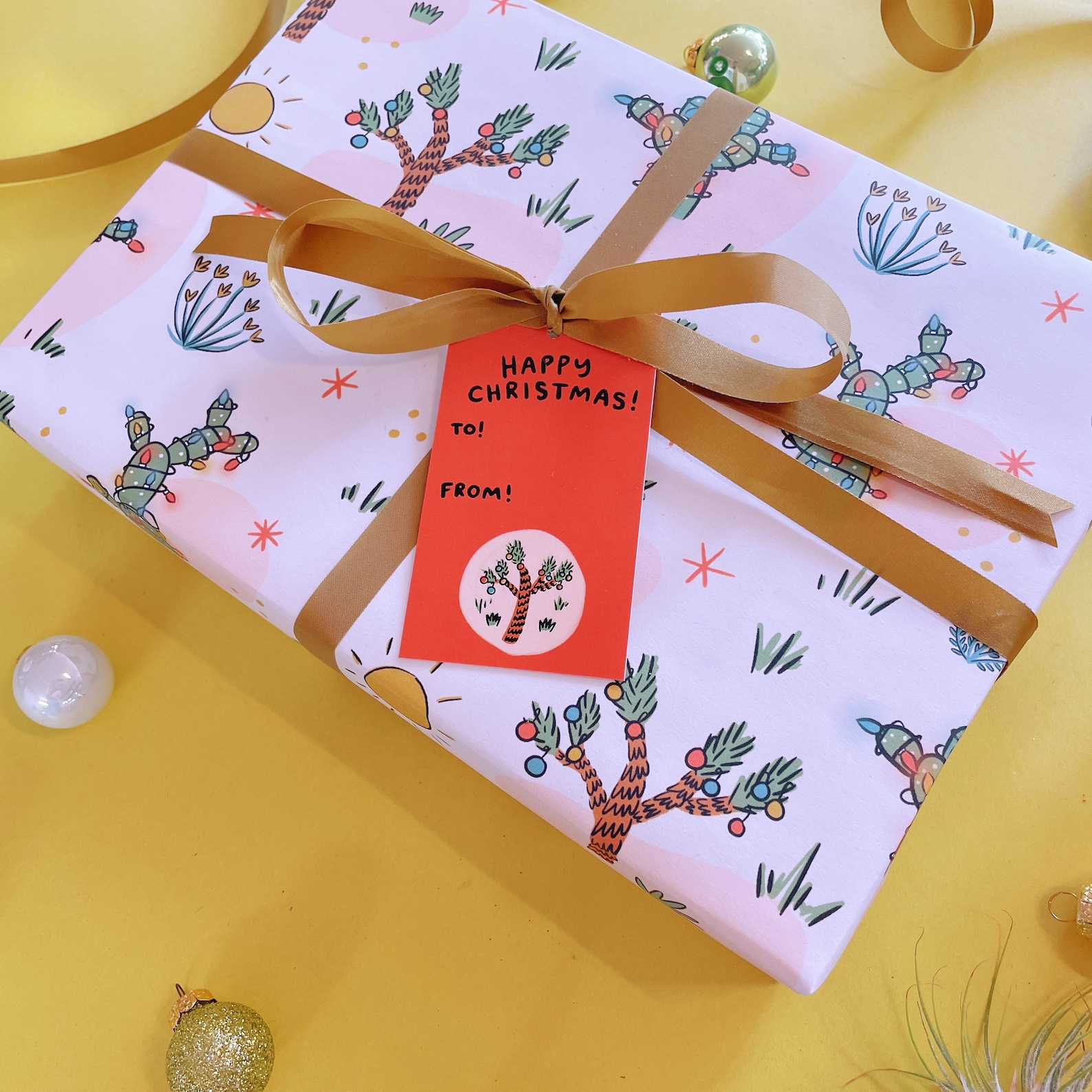 Christmas Cactus Wrapping Paper Sheets Each Sheet - Etsy