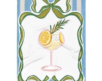 Italian Cocktail Throw Blanket - Home Decor Spritz Margarita Rosemary Gin Fizz Coastal