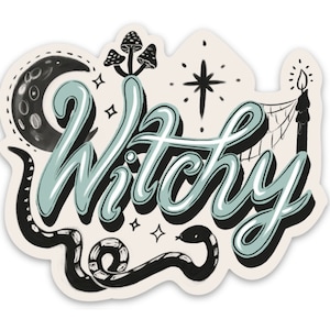 Witchy Vinyl Sticker - 3&quot; - witchy sticker witch sticker magic sticker witch gift witchy gift witch decal beginner witch decor