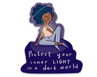 Inner Light Vinyl Sticker - 3"x2.61" - vinyl decal laptop positive mental health