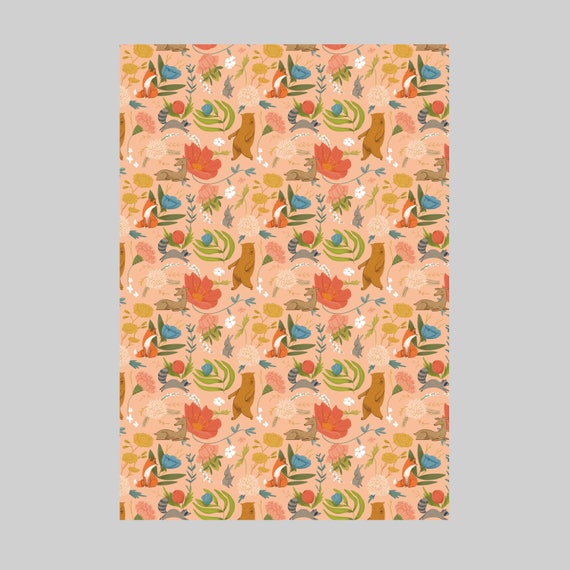 Rust Merry Christmas Pattern Wrapping Paper Sheets Each Sheet