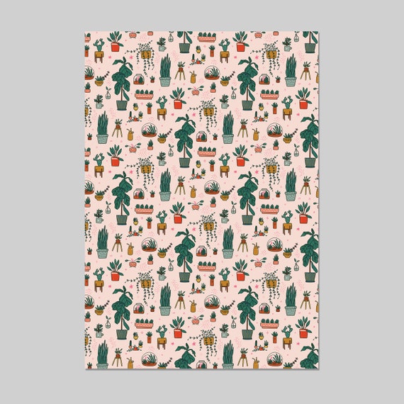 Rust Merry Christmas Pattern Wrapping Paper Sheets Each Sheet