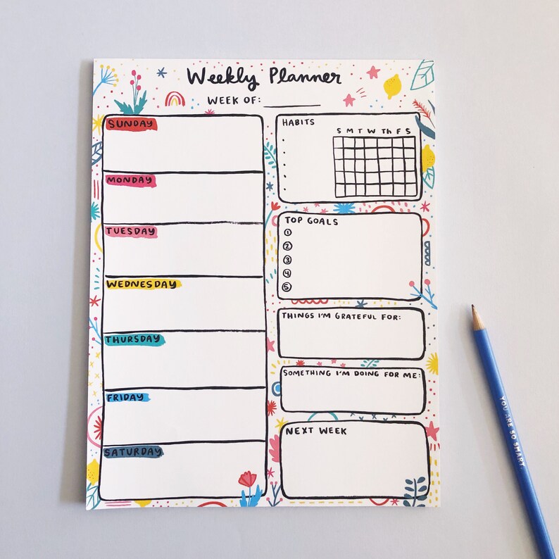Weekly Planner Notepad 8.5\ picture about Daily Designer known as Weekly Planner Notepad 8.5\